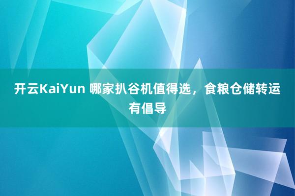 开云KaiYun 哪家扒谷机值得选，食粮仓储转运有倡导