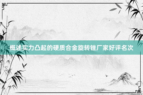 概述实力凸起的硬质合金旋转锉厂家好评名次