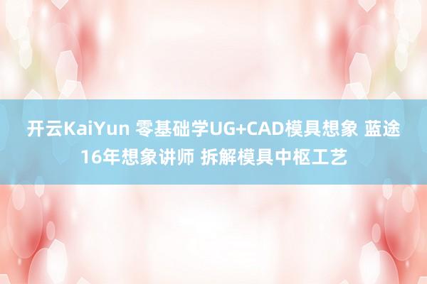 开云KaiYun 零基础学UG+CAD模具想象 蓝途16年想象讲师 拆解模具中枢工艺