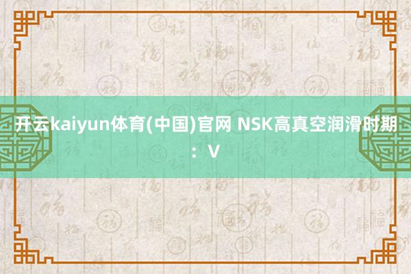 开云kaiyun体育(中国)官网 NSK高真空润滑时期：V