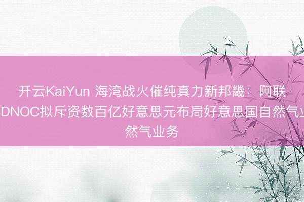 开云KaiYun 海湾战火催纯真力新邦畿：阿联酋ADNOC拟斥资数百亿好意思元布局好意思国自然气业务
